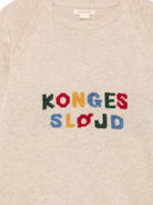 Felpa per bambino Konges Slojd Kids beige con logo ricamato sul davanti KS105921 S00026 KONGES SLOJD KIDS 