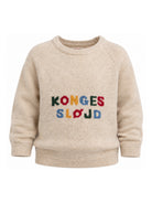 Felpa per bambino Konges Slojd Kids beige con logo ricamato sul davanti KS105921 S00026 KONGES SLOJD KIDS 