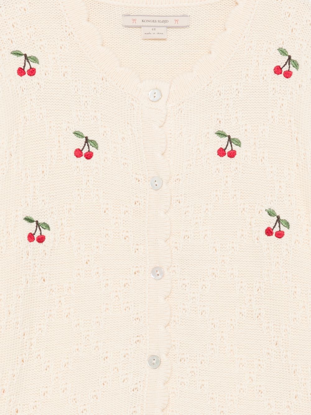 Cardigan per bambina Konges Slojd Kids bianca con ricamo cherry KS105949 S00008 KONGES SLOJD KIDS 