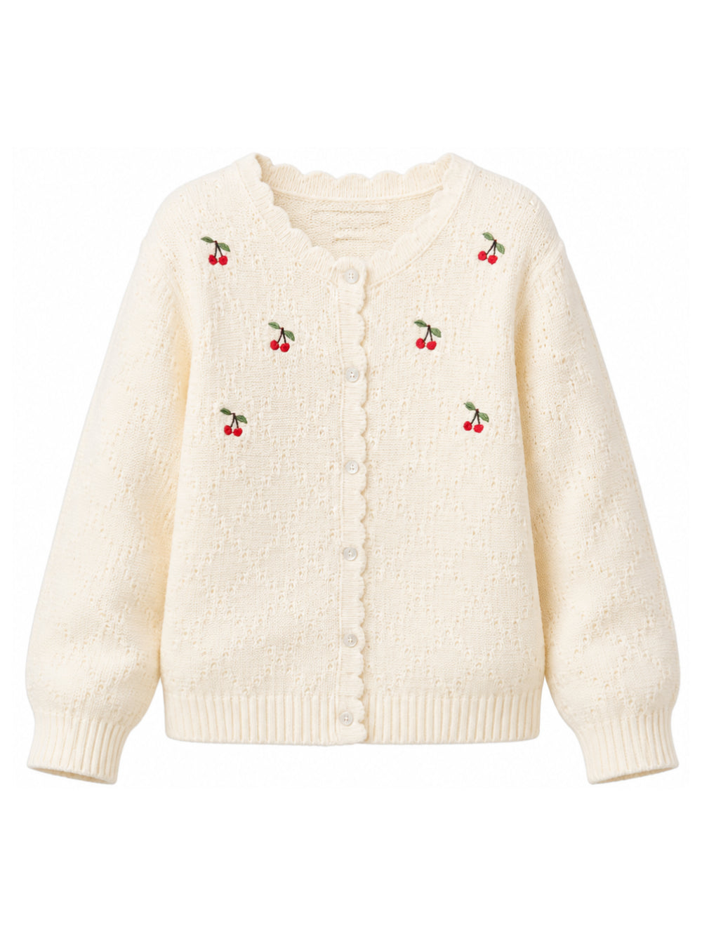 Cardigan per bambina Konges Slojd Kids bianca con ricamo cherry KS105949 S00008 KONGES SLOJD KIDS 