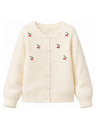 Cardigan per bambina Konges Slojd Kids bianca con ricamo cherry KS105949 S00008 KONGES SLOJD KIDS 