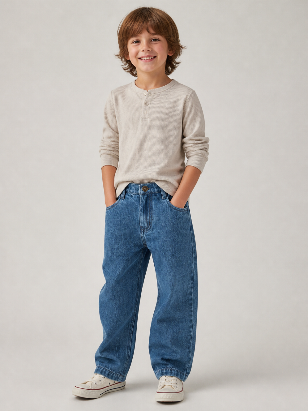 Pantaloni per bambino Konges Slojd Kids azzurri con vita elasticizzata KS105973 DENIM BLUE KONGES SLOJD KIDS 