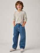 Pantaloni per bambino Konges Slojd Kids azzurri con vita elasticizzata KS105973 DENIM BLUE KONGES SLOJD KIDS 
