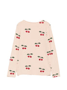 T-shirt per bambina Konges Slojd Kids rosa con ricamo cherry KS105983 P00049 KONGES SLOJD KIDS 