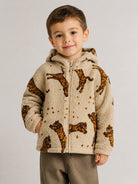 Giacca per bambino Konges Slojd beige effetto teddy con stampa tigre KS106048 P10098 KONGES SLOJD KIDS 