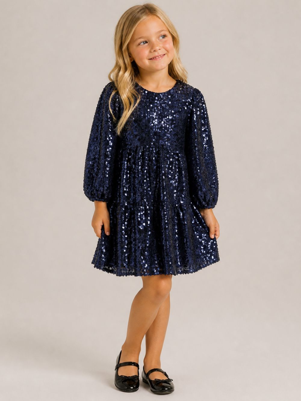 Abito per bambina Konges Slojd Kids blu con decorazione con paillettes KS106100 S15080 KONGES SLOJD KIDS 