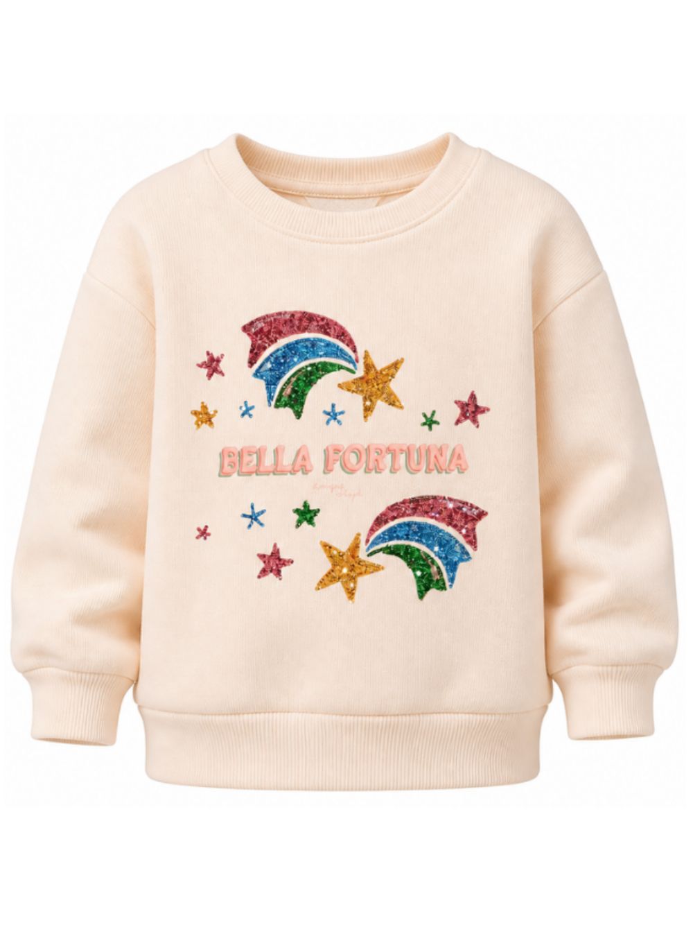 Felpa per bambina Konges Slojd beige con decorazione sul davanti KS106104 S00008 KONGES SLOJD KIDS 