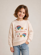 Felpa per bambina Konges Slojd beige con decorazione sul davanti KS106104 S00008 KONGES SLOJD KIDS 