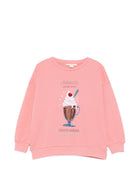 Felpa per bambina Konges Slojd Kids rosa con decorazione con paillettes KS106104 S30144 KONGES SLOJD KIDS 
