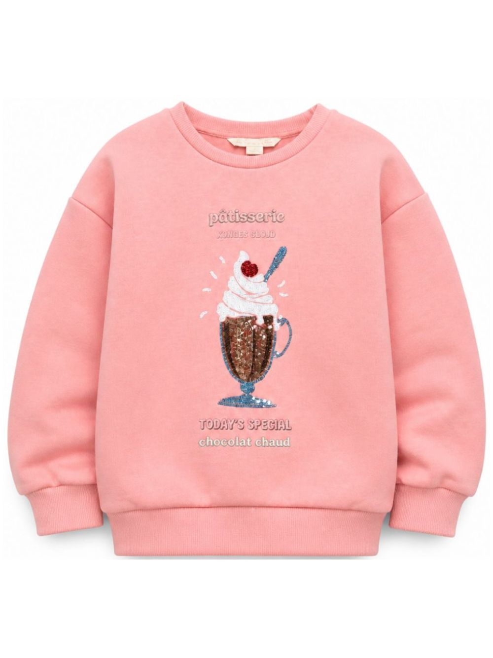 Felpa per bambina Konges Slojd Kids rosa con decorazione con paillettes KS106104 S30144 KONGES SLOJD KIDS 