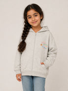 Felpa per bambina Konges Slojd Kids grigia con stampa grafica KS106105 S40004 KONGES SLOJD KIDS 