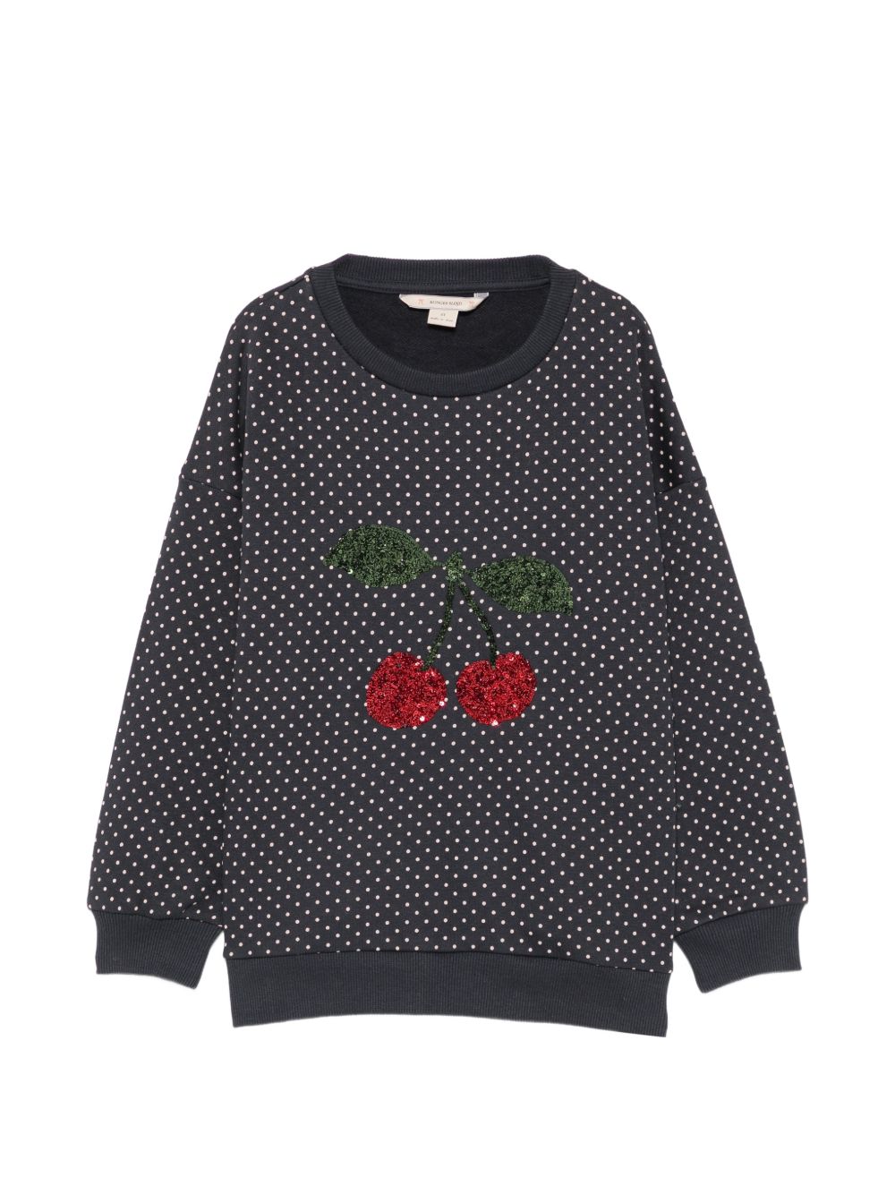 Felpa per bambina Konges Slojd Kids blu con motivo a ciliegie sul davanti KS106113 P30132 KONGES SLOJD KIDS 