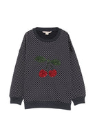 Felpa per bambina Konges Slojd Kids blu con motivo a ciliegie sul davanti KS106113 P30132 KONGES SLOJD KIDS 