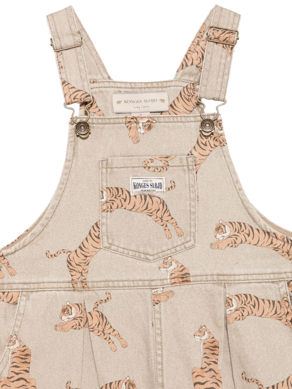 Salopette per bambino Konges Slojd beige con stampa tigre all-over KS106131 P10098 KONGES SLOJD KIDS 