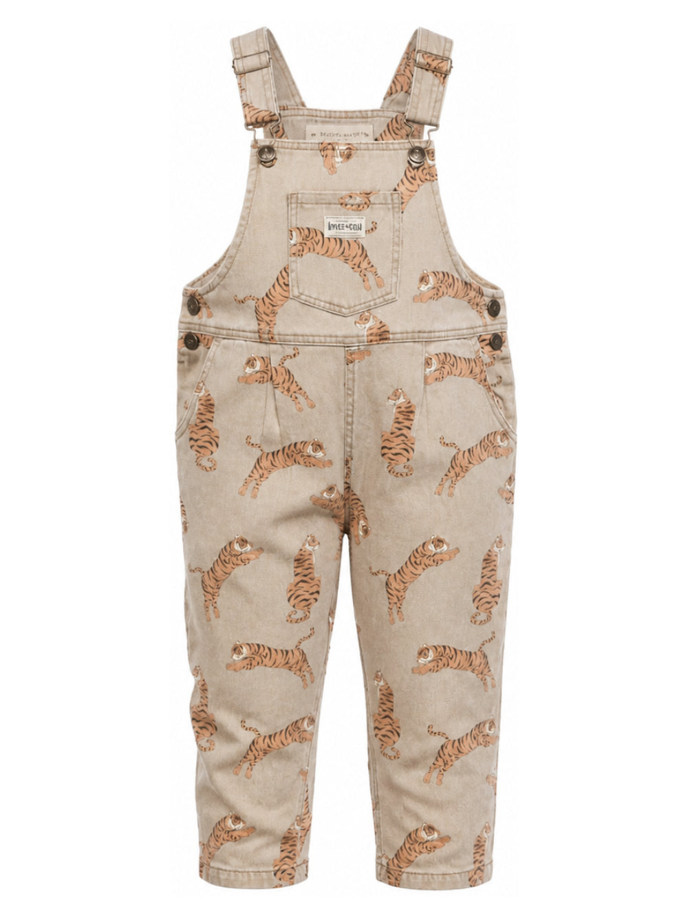 Salopette per bambino Konges Slojd beige con stampa tigre all-over KS106131 P10098 KONGES SLOJD KIDS 