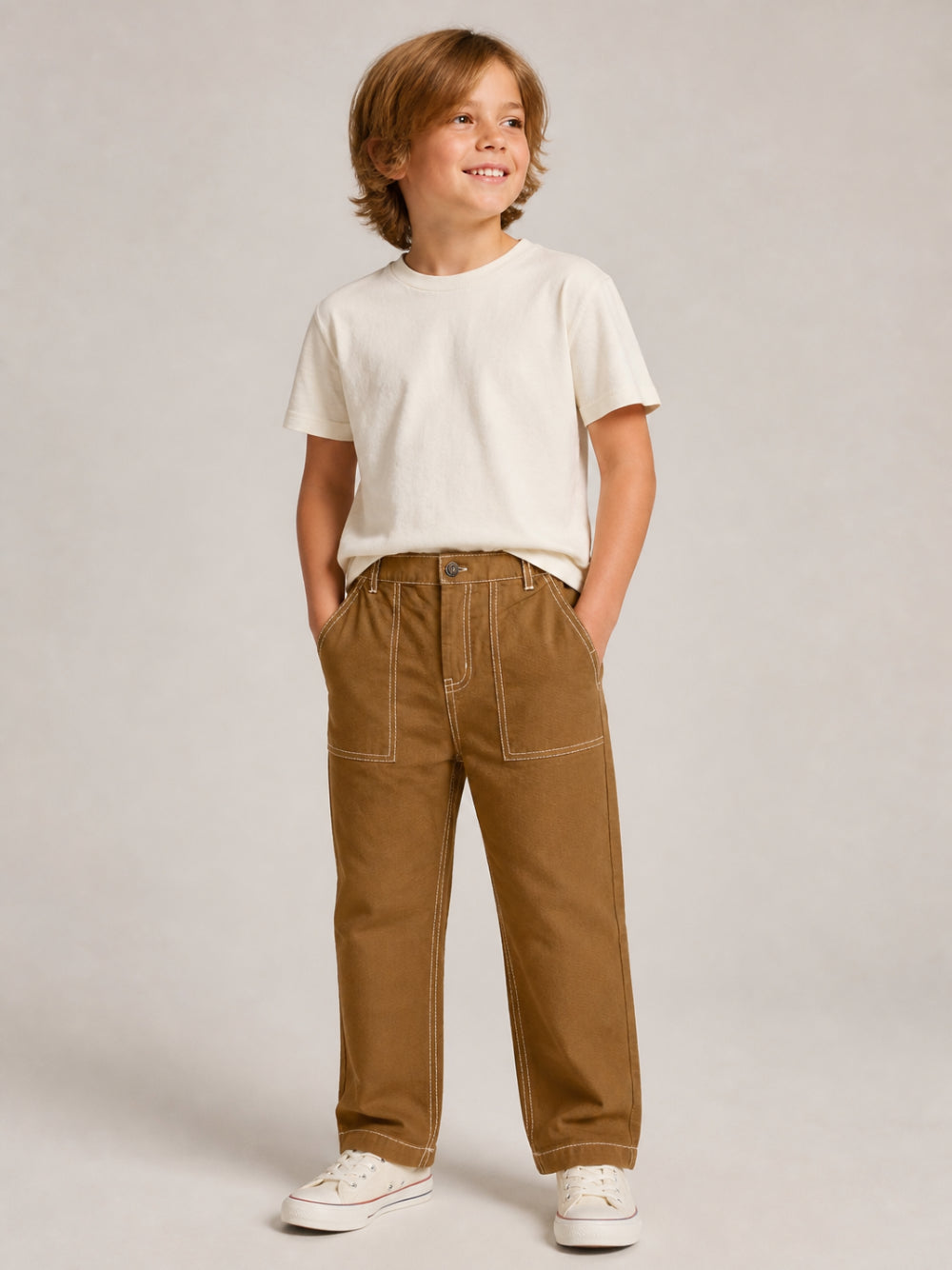 Pantaloni per bambino Konges Slojd Kids marrone a gamba dritta KS106210 S25152 KONGES SLOJD KIDS 