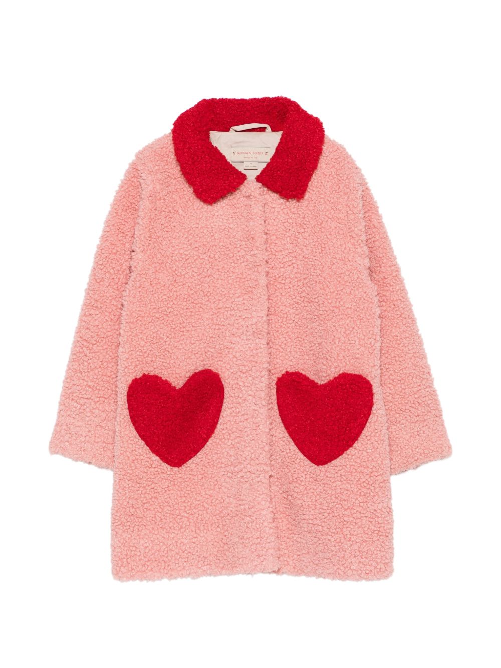 Cappotto per bambina Konges Slojd Kids rosa con decorazione a forma di cuori KS106289 S30039 KONGES SLOJD KIDS 