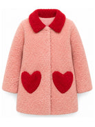 Cappotto per bambina Konges Slojd Kids rosa con decorazione a forma di cuori KS106289 S30039 KONGES SLOJD KIDS 