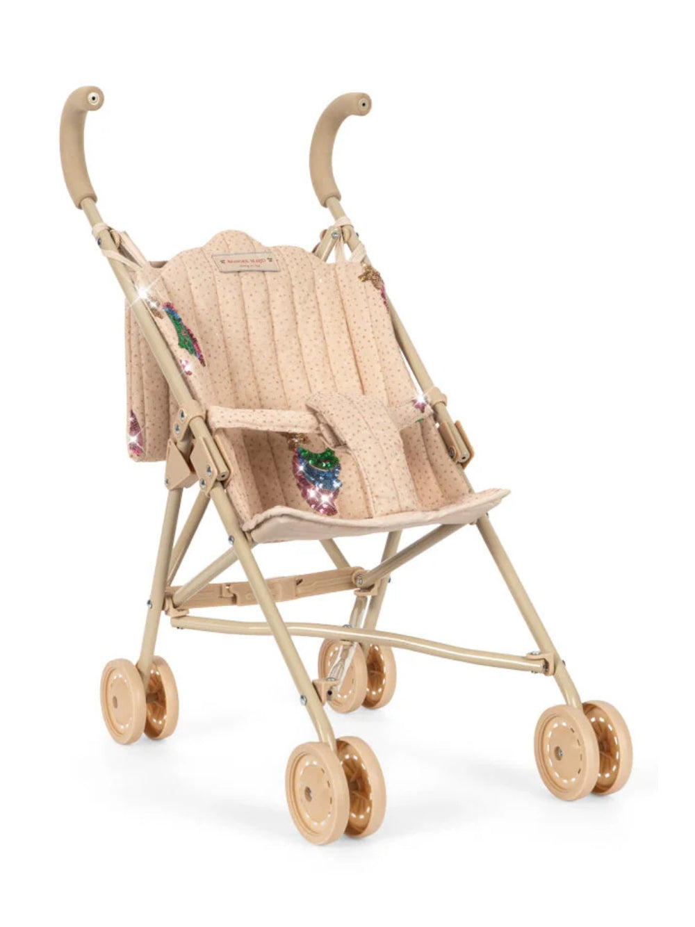 Passeggino per bambole per bambina Konges Slojd Kids rosa con decorazioni in paillettes KS106299 P20037 KONGES SLOJD KIDS 