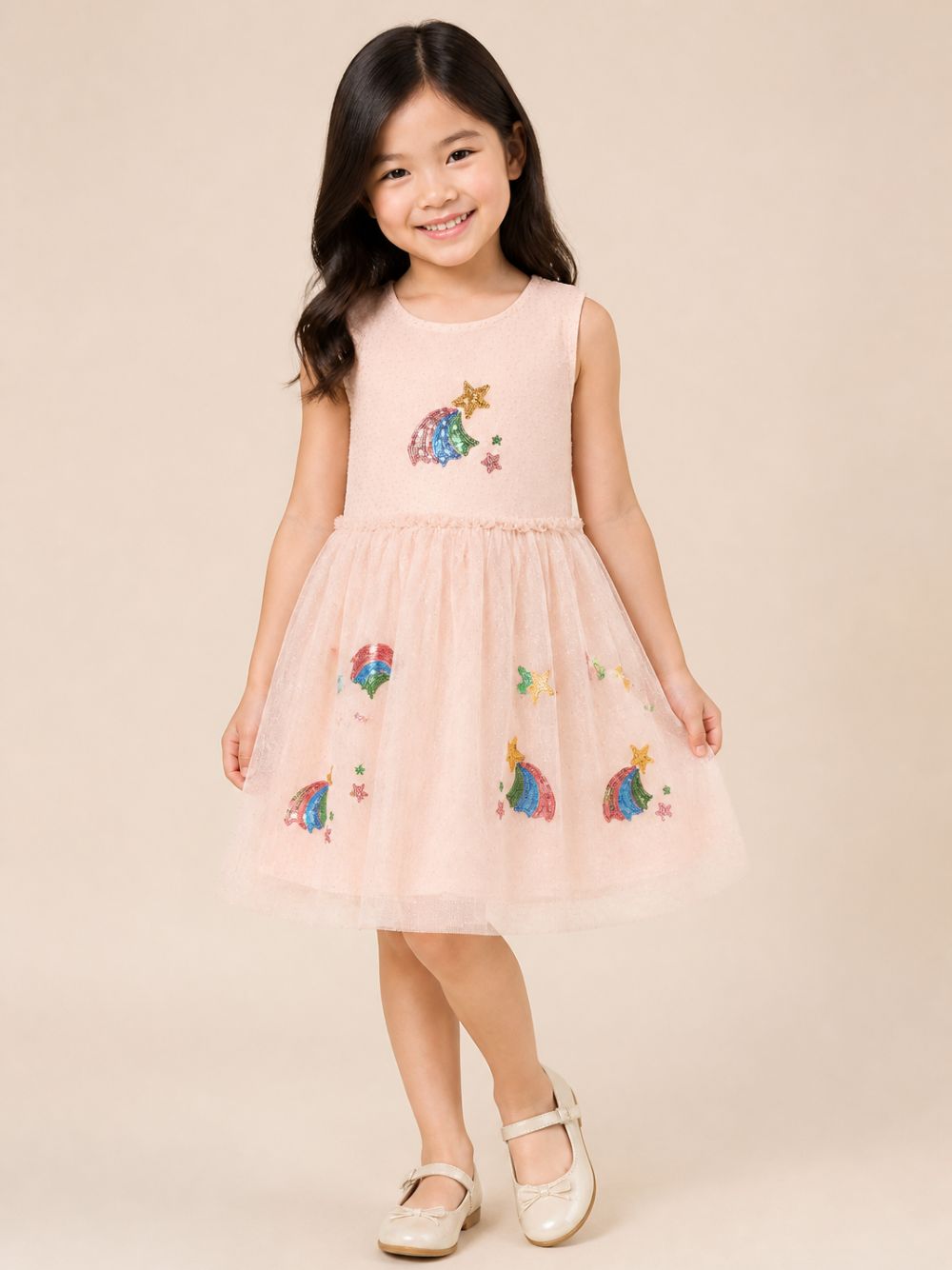 Abito per bambina Konges Slojd Kids rosa con motivo stelle KS106332 P20037 KONGES SLOJD KIDS 