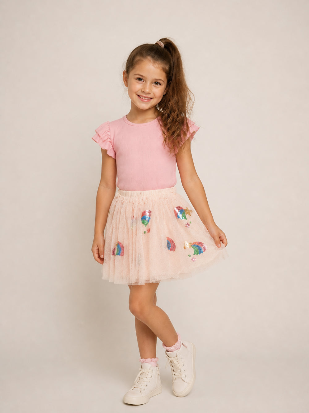 Gonna per bambina Konges Slojd Kids rosa con strato superiore in tulle KS106334 P20037 KONGES SLOJD KIDS 