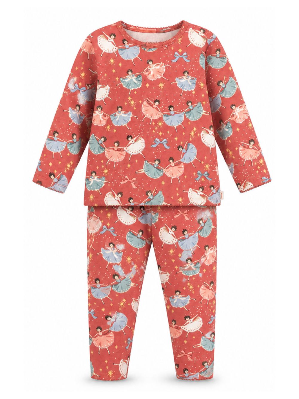 Pigiama per bambina Konges Slojd Kids rosa con stampa ballerine all-over KS106378 BLUSH KONGES SLOJD KIDS 