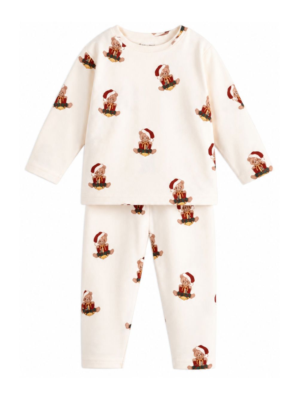 Pigiama per bambini Konges Slojd Kids bianco con stampa orsetto all-over KS106378 TEDDY KONGES SLOJD KIDS 