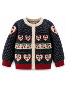 Maglione Belou per neonata Konges Slojd Kids blu con decorazioni intarsiate KS106392 CHERRY KONGES SLOJD KIDS 