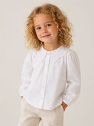 Camicia Rilo per bambina Konges Slojd Kids bianca con colletto con dettagli ricamati KS106424 WHITE KONGES SLOJD KIDS 