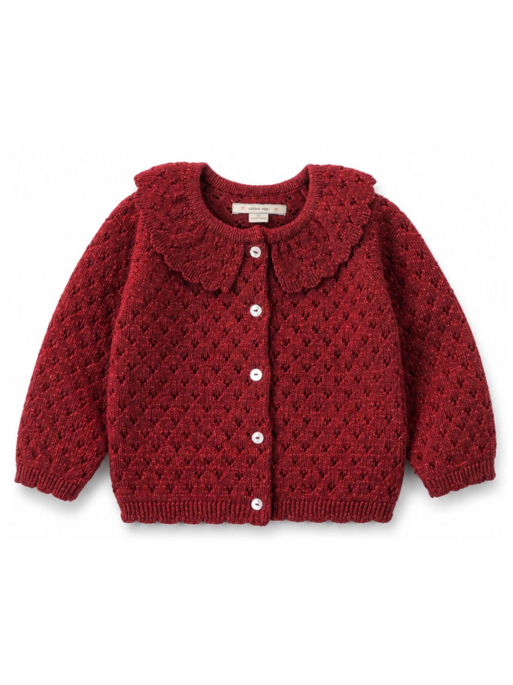 Maglione per neonata Konges Slojd Kids rosso con lavorazione a pointelle KS106493 RED KONGES SLOJD KIDS 