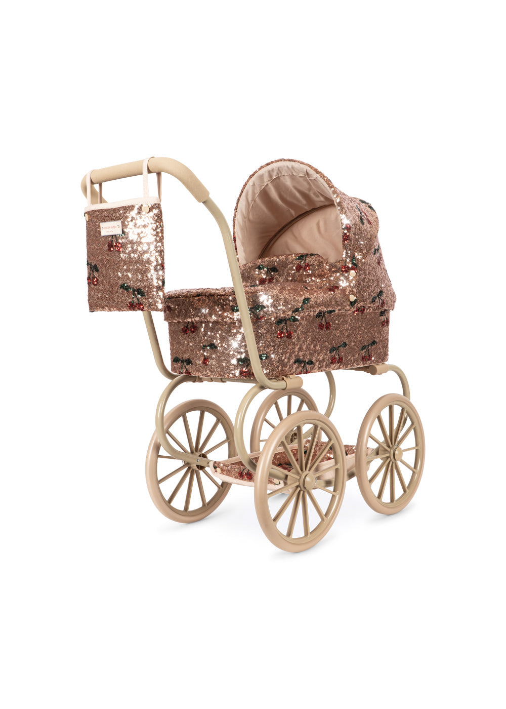 Carrozzina per bambole per bambina Konges Slojd Kids rosa con motivo ciliegie KS106606 CHERRY KONGES SLOJD KIDS 