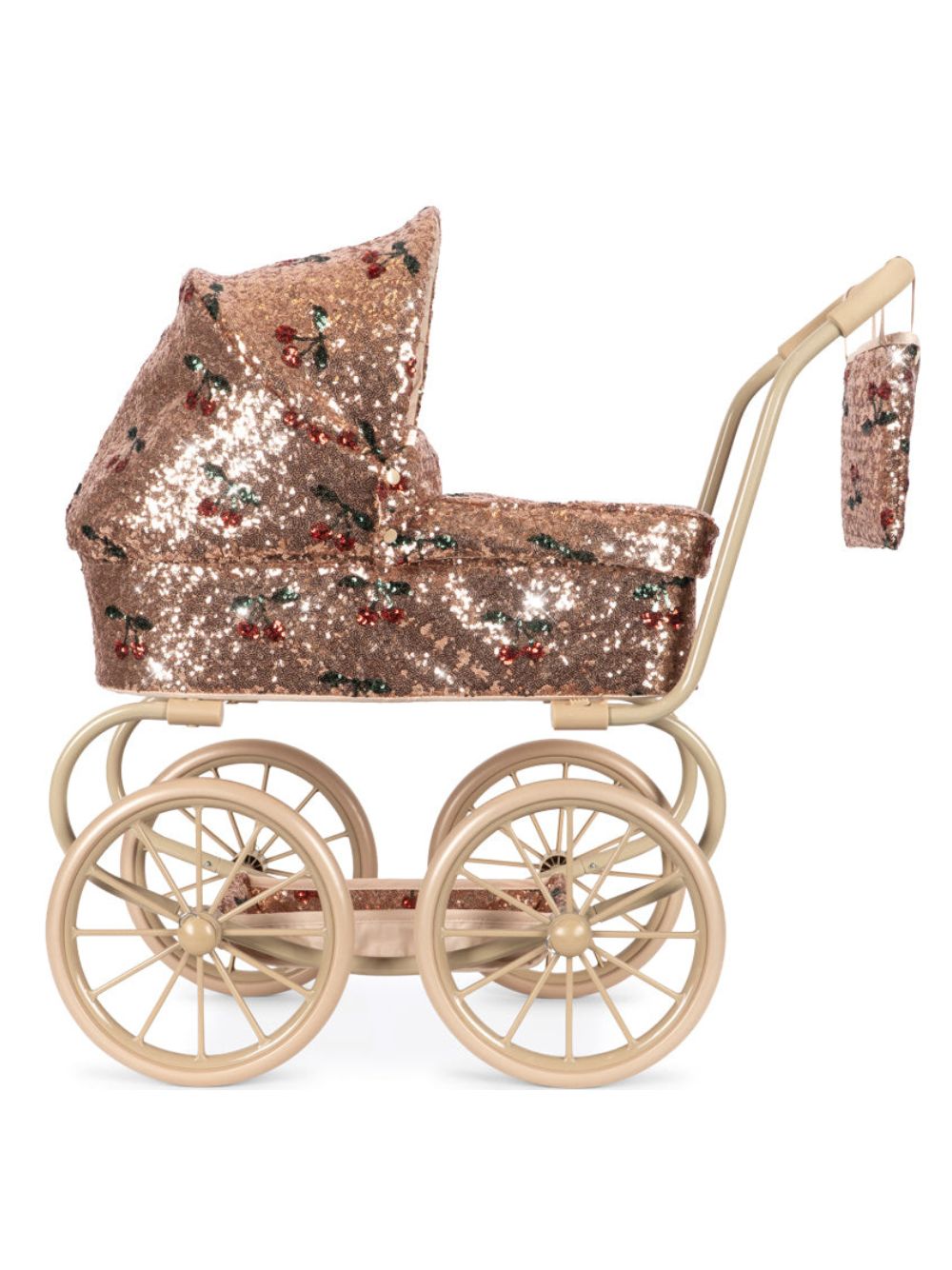 Carrozzina per bambole per bambina Konges Slojd Kids rosa con motivo ciliegie KS106606 CHERRY KONGES SLOJD KIDS 