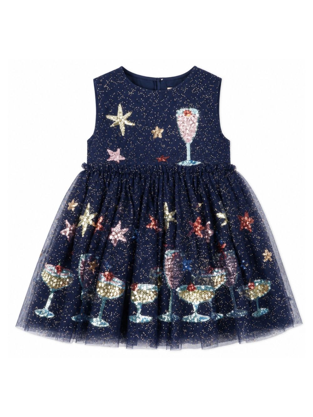 Abito per bambina Konges Slojd Kids blu con decorazioni glitterate KS106655 BOBBLY KONGES SLOJD KIDS 