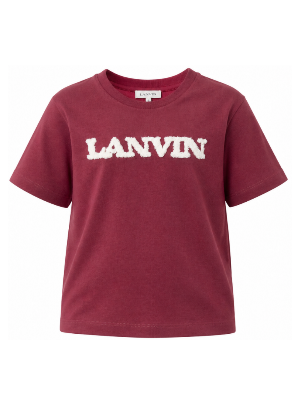 T-shirt per bambino Lanvin Kids bordeaux con logo ricamato N30397 955 LANVIN KIDS 