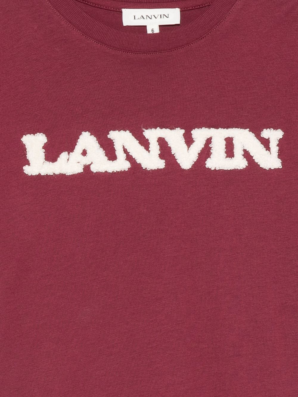 T-shirt per bambino Lanvin Kids bordeaux con logo ricamato N30397 955 LANVIN KIDS 