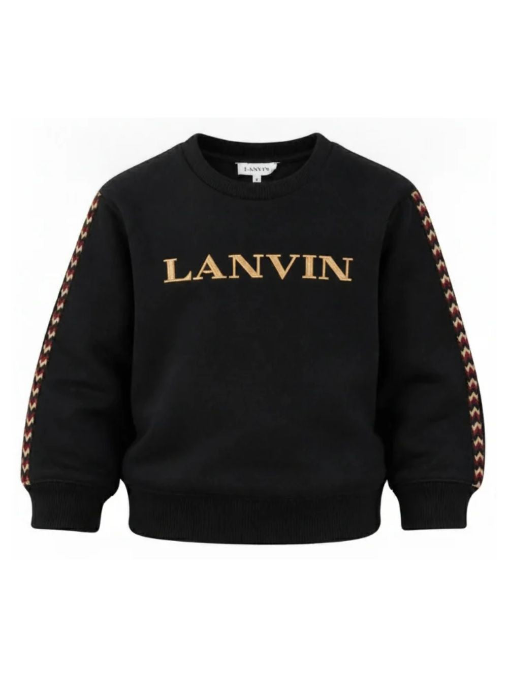 Felpa per bambini Lanvin Enfant nero con ricamo logo sul davanti N30401 09B LANVIN KIDS 