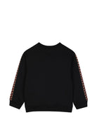 Felpa per bambini Lanvin Enfant nero con ricamo logo sul davanti N30401 09B LANVIN KIDS 