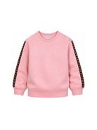 Felpa per bambini Lanvin Enfant rosa con ricamo logo sul davanti N30401 48N LANVIN KIDS 