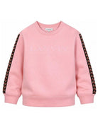 Felpa per bambini Lanvin Enfant rosa con ricamo logo sul davanti N30401 48N LANVIN KIDS 