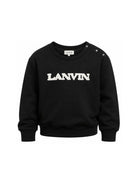 Felpa per bambino Lanvin Kids nera con applicazione logo N30402 09B LANVIN KIDS 
