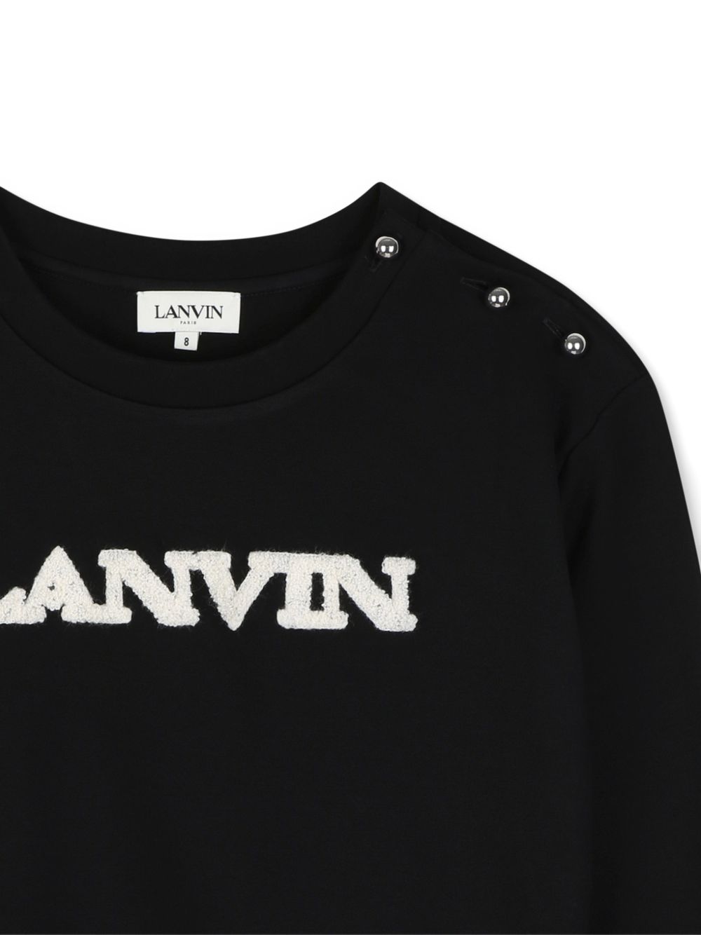 Felpa per bambina Lanvin Kids nera con applicazione logo N30402 09B LANVIN KIDS 
