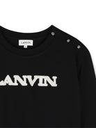 Felpa per bambino Lanvin Kids nera con applicazione logo N30402 09B LANVIN KIDS 