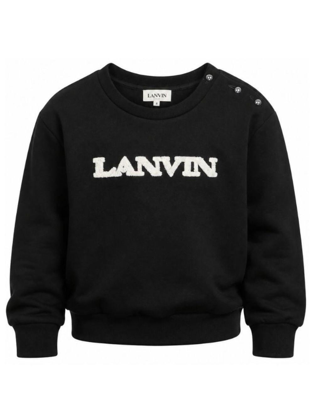 Felpa per bambina Lanvin Kids nera con applicazione logo N30402 09B LANVIN KIDS 