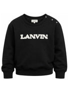 Felpa per bambina Lanvin Kids nera con applicazione logo N30402 09B LANVIN KIDS 