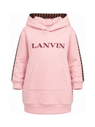Abito modello felpa per bambina Lanvin Kids rosa con logo ricamato N30407 48N LANVIN KIDS 
