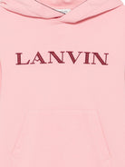 Abito modello felpa per bambina Lanvin Kids rosa con logo ricamato N30407 48N LANVIN KIDS 