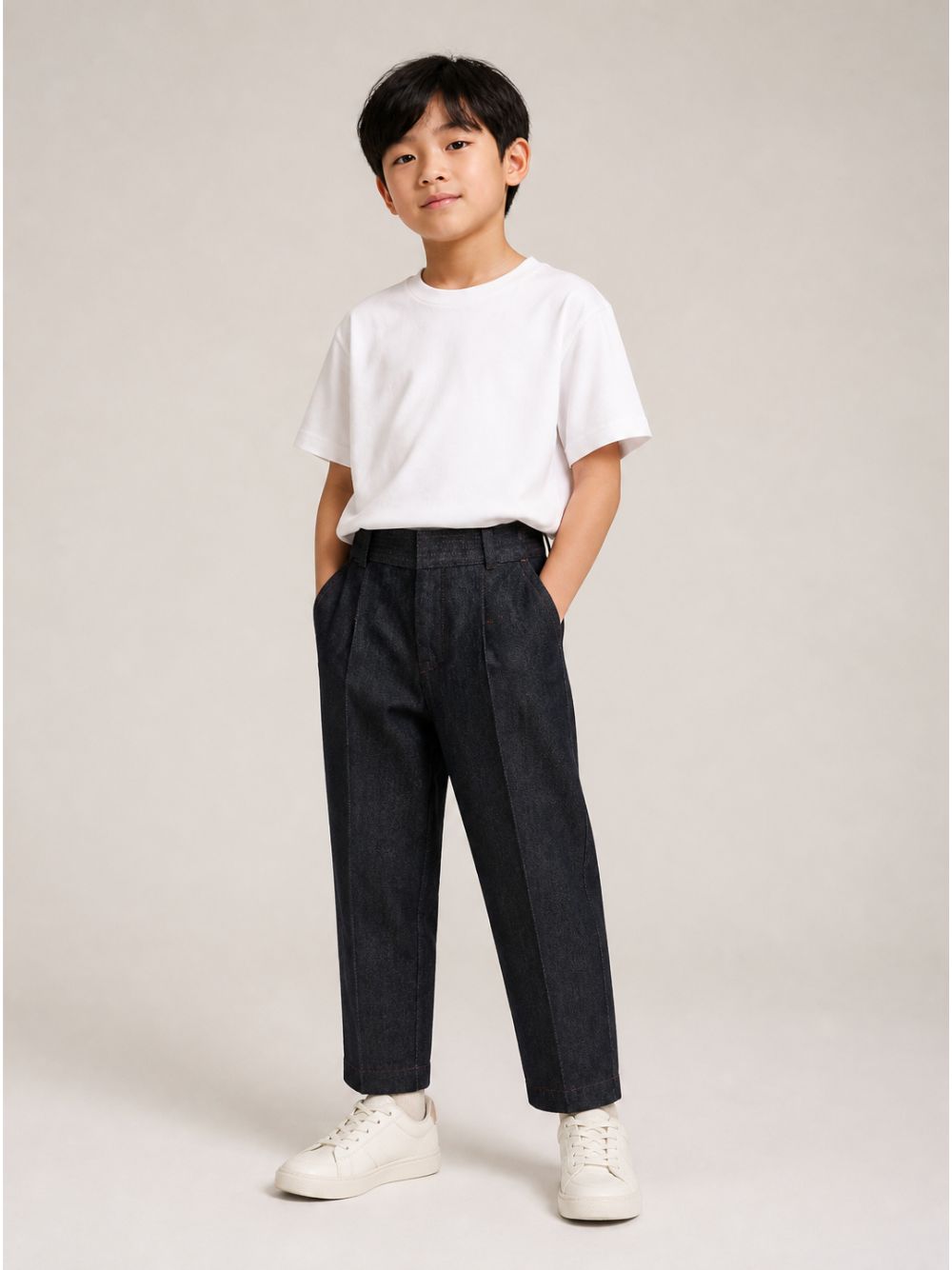 Jeans per bambino Lanvin Enfant in denim con cuciture a contrasto N30420 Z28 LANVIN KIDS 