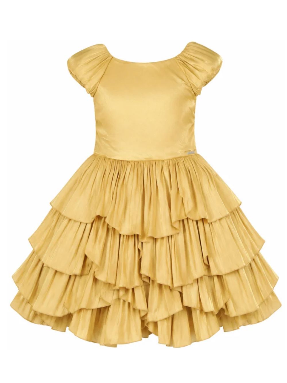 Abito per bambina Lanvin Kids coloro oro con gonna a balze N30421 593 LANVIN KIDS 