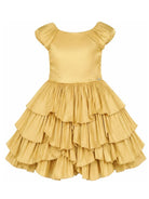 Abito per bambina Lanvin Kids coloro oro con gonna a balze N30421 593 LANVIN KIDS 