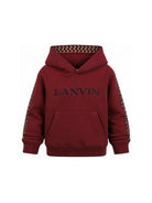 Felpa per bambino Lanvin Enfant bordeaux con ricamo logo N30423 955 LANVIN KIDS 